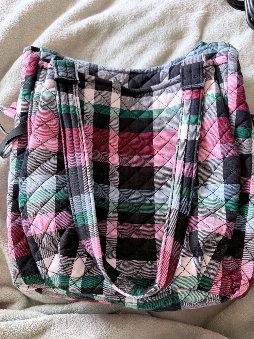 Vera Bradley Quilted Cotton Shoulder Tote Bag - Ribbon Plaid (NWOT)